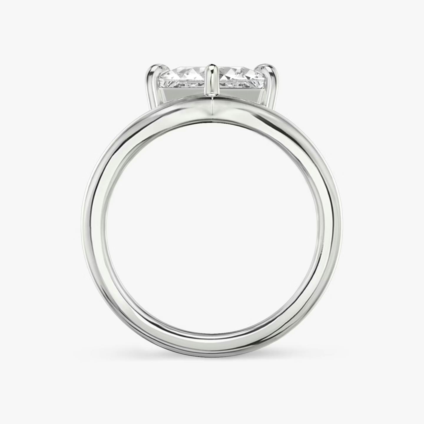 The Signature V | Princess | 18k | 18k White Gold | Band: Plain | Diamond orientation: vertical | Carat weight: See full inventory