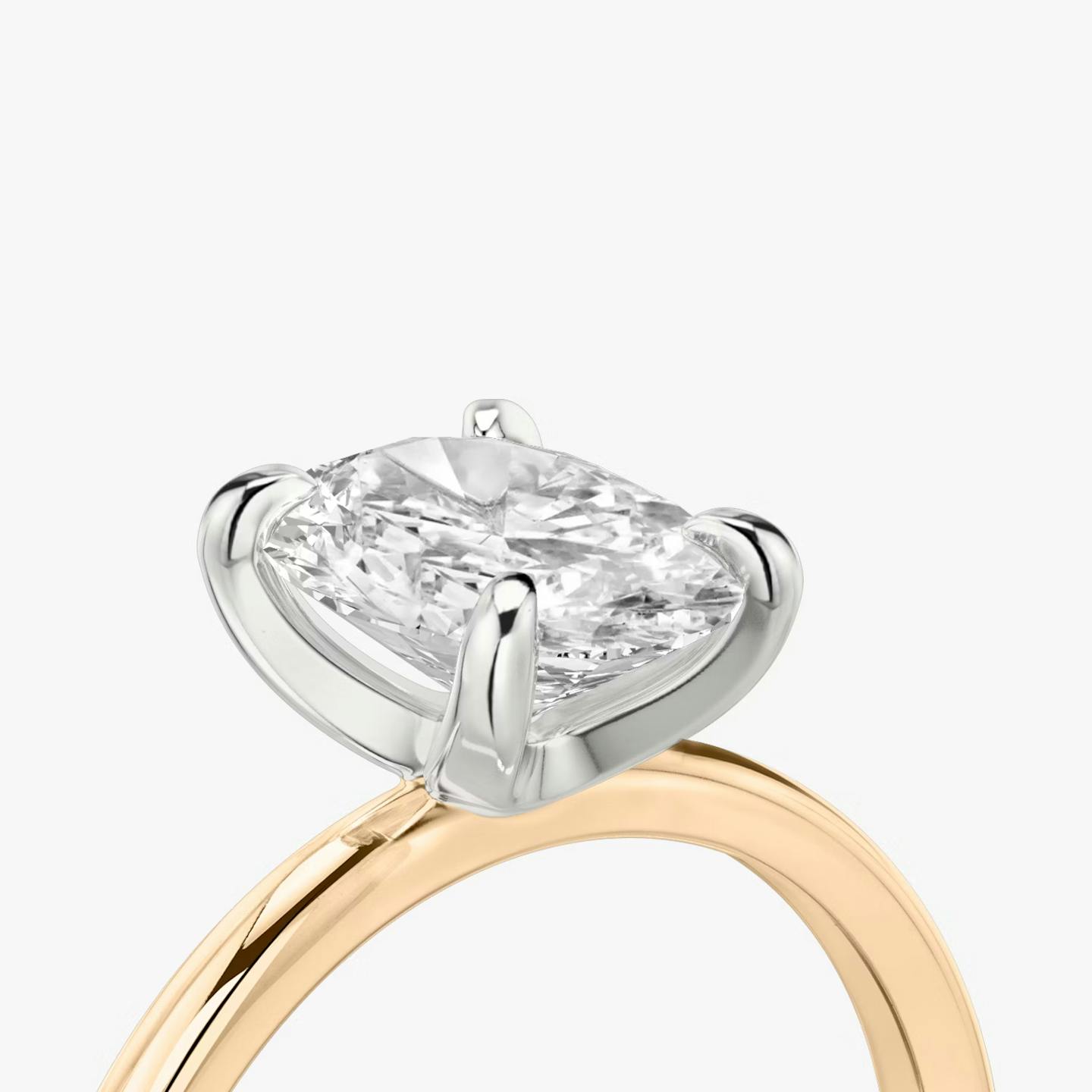 The Classic Two Tone | Oval | 14k | 14k Rose Gold and Platinum | Band: Plain | Diamond orientation: vertical | Carat weight: See full inventory