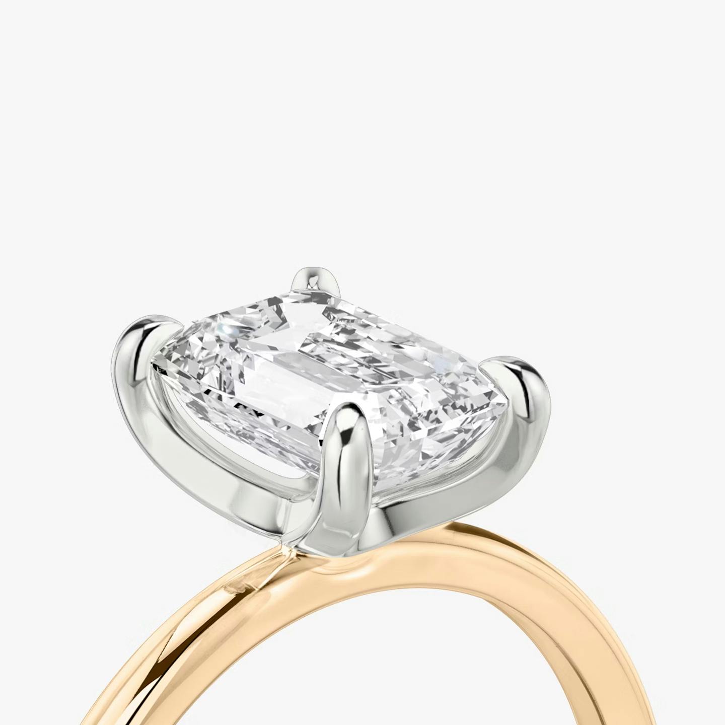 The Classic Two Tone | Radiant | 14k | 14k Rose Gold and Platinum | Band: Plain | Diamond orientation: vertical | Carat weight: See full inventory