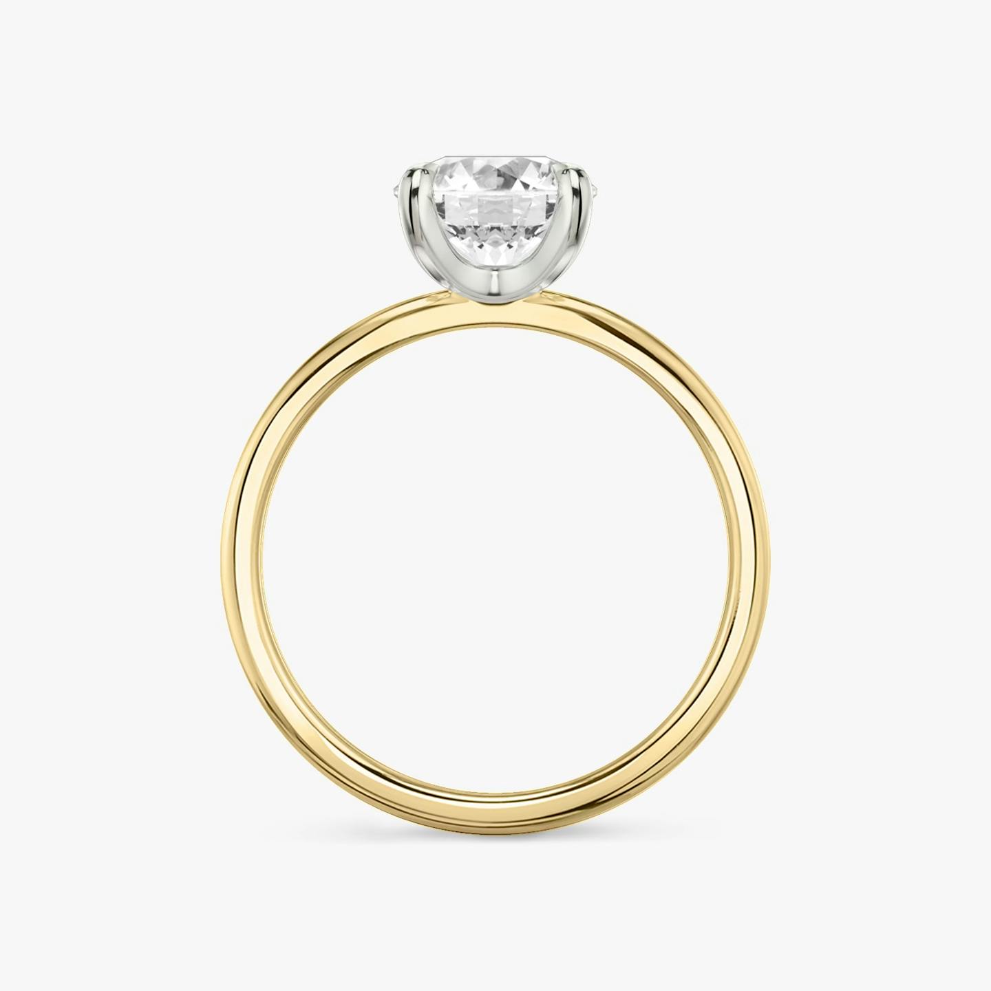The Classic Two Tone | Round Brilliant | 18k | 18k Yellow Gold and Platinum | Band: Plain | Carat weight: 1 | Diamond orientation: vertical