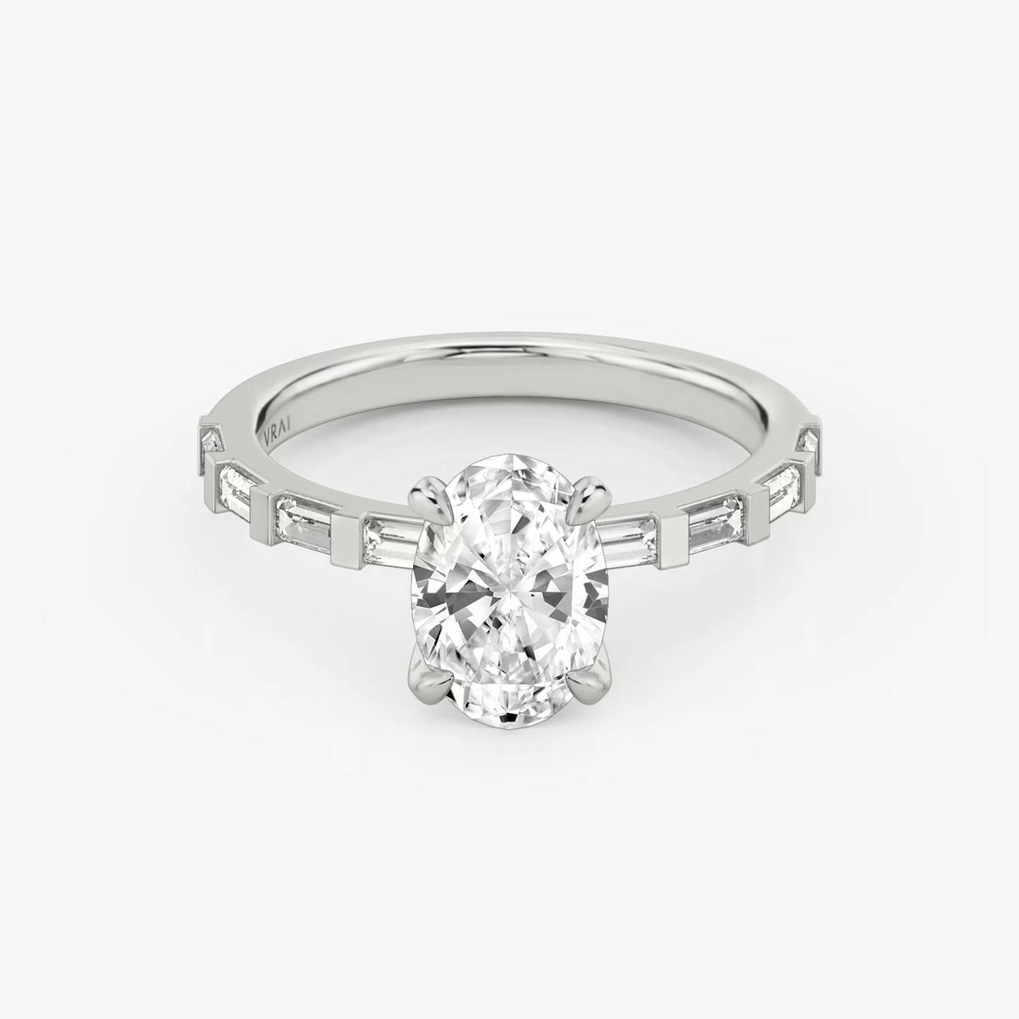 The Baguette Bar | Oval | Platinum | Diamond orientation: vertical | Carat weight: See full inventory