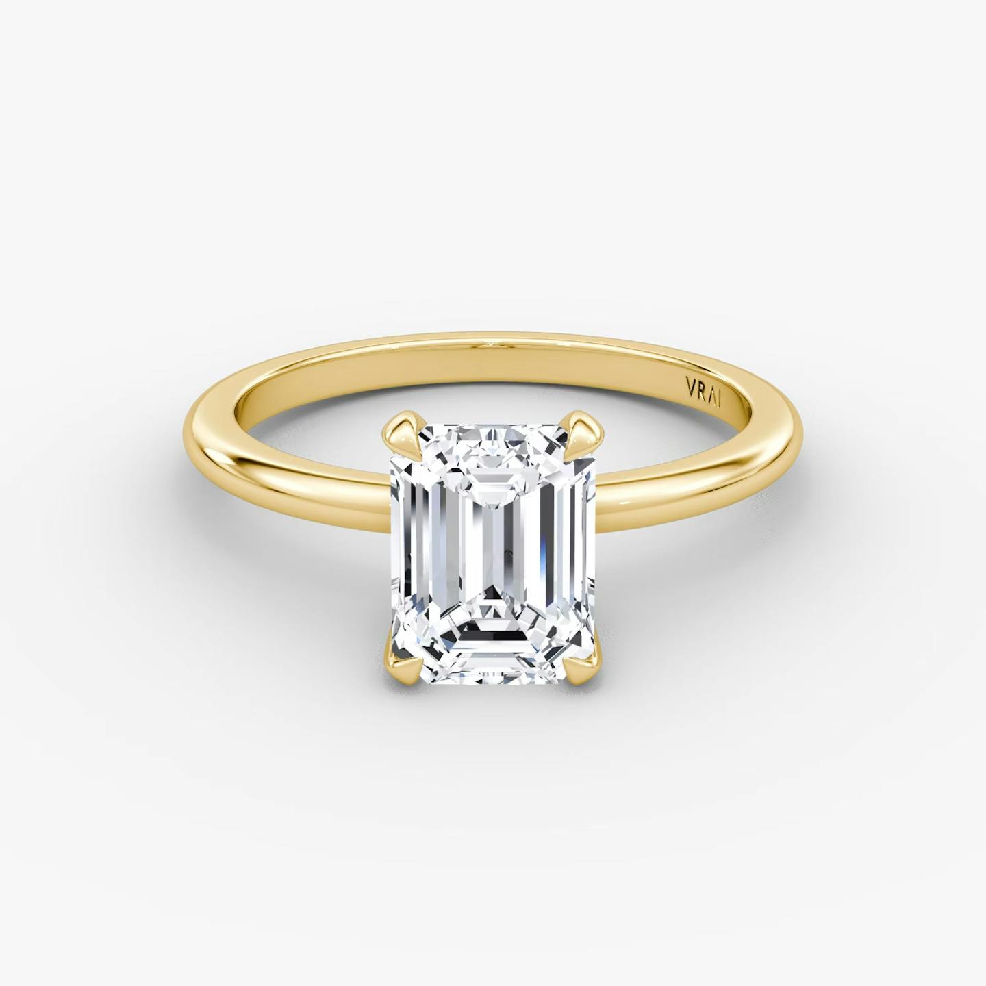 The Classic | Emerald | 18k | 18k Yellow Gold | Band width: Standard | Band: Plain | Diamond orientation: vertical | Carat weight: See full inventory