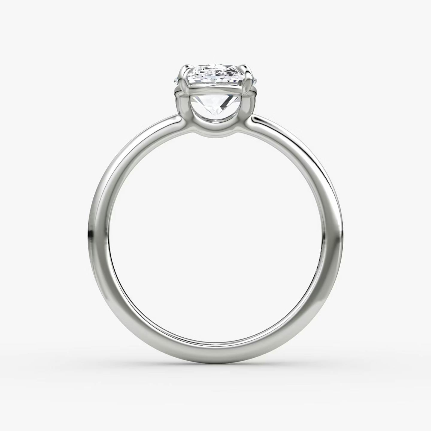 The Signature | Oval | Platinum | Band width: Standard | Band: Plain | Setting style: Plain | Diamond orientation: vertical | Carat weight: See full inventory